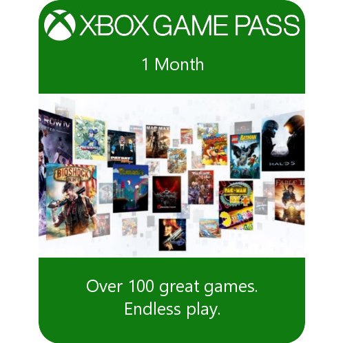 microsoft digital xbox game pass 1 month ultimate membership xbox one